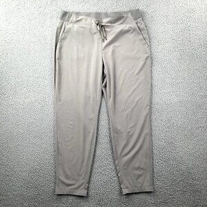 ATHLETA Womens Size‎ 14 Midtown Ankle Pant Mid Rise Drawstring Waist Gray/Tan
